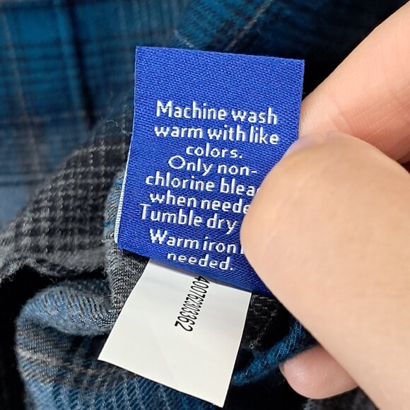 Apt.9 Men's Button Down Shirt Soft Touch Flannel Blue Medium - Picture 9 of 13